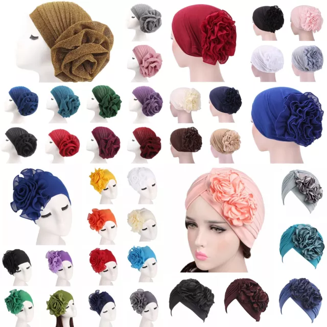 Cappelli Turbante Per Donne Musulmane Fiore Cancro Chemio Berretto Per ☆