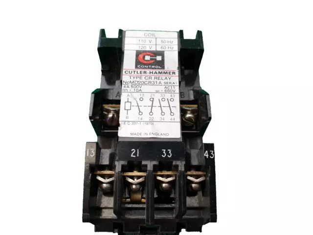 Cutler Hammer Contactor MD20CR31A 110 V Coil 10 Amp