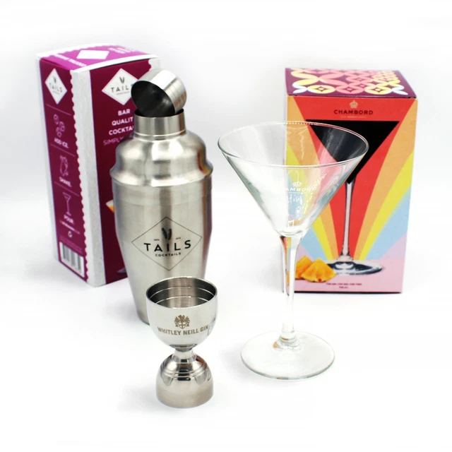 GIN COCKTAIL GESCHENKSET CHAMBORD Martini Cocktailglas + Jigger