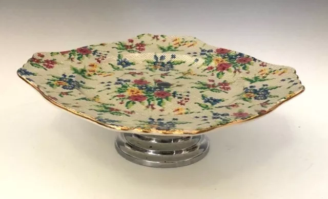 Chintz Royal Winton Grimwades Queen Anne Tiered Cake Plate 8 3/4 Inches