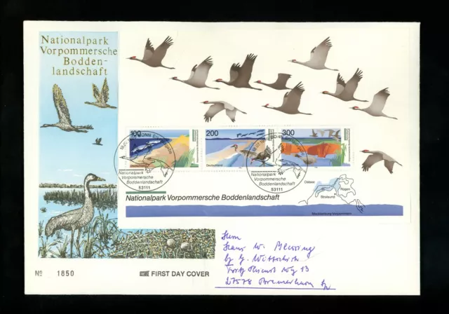 Postal History Germany #1937 FDC German National Parks Wildlife 1996 Bonn