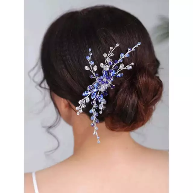 Bohemian Hair comb Blue Headpieces Crystal Fascinators