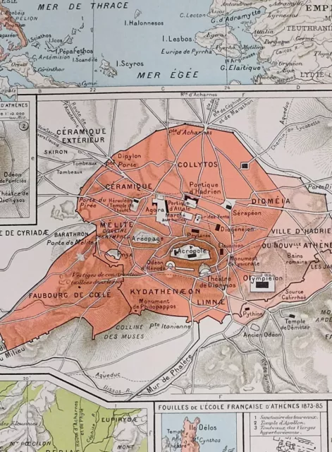 Historische Landkarte Mazedonien Königreich ~ Alte Athen Stadt Plan OLYMPIA 2