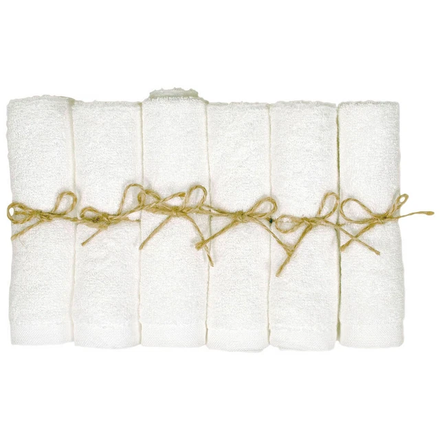 6 pandoo Waschlappen Bambus weiß 25,0 x 25,0 cm 2
