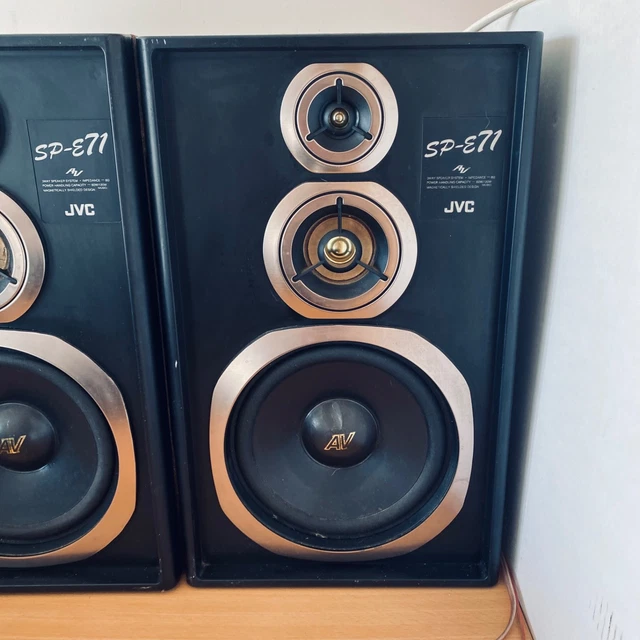 Passive Vision System JVC SP E71BKE Speakers 3-Way Passive Loud System 8 Ohms Vintage Black ...