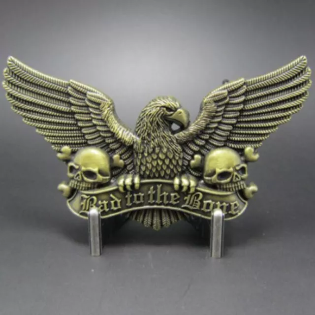 BIKER BELT BUCKLE Eagle Skull Bad To The Bone Authentic Great American  Products £29.75 - PicClick UK