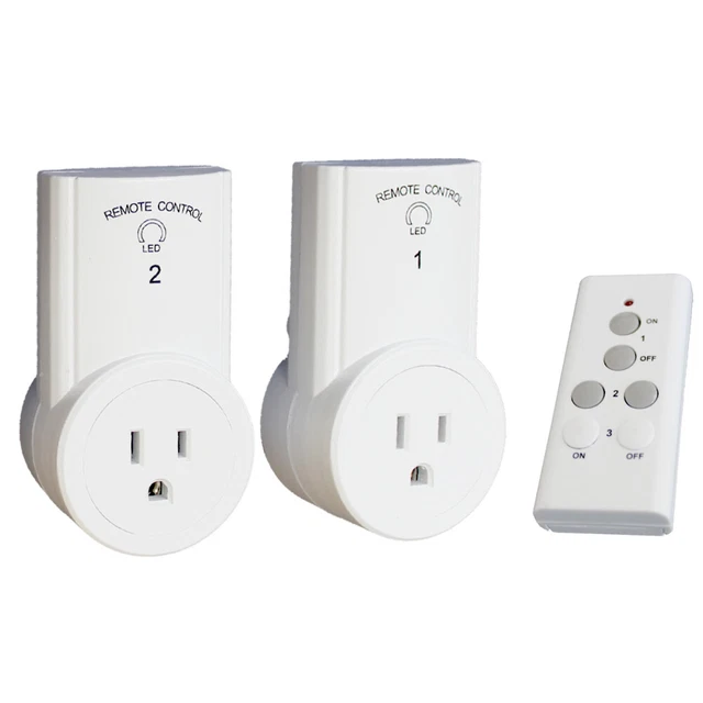 Prise de commutateur de télécommande 2PCS avec 1 télécommande 9