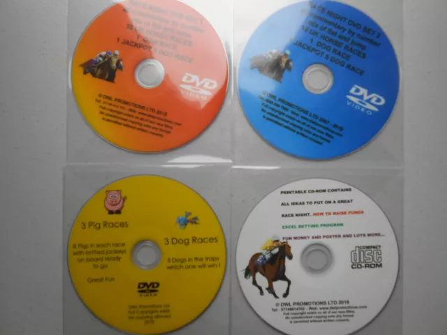 Complete Race Night Dvd Horse Racing Set/With New Quiz And Horse Names For 2024 3