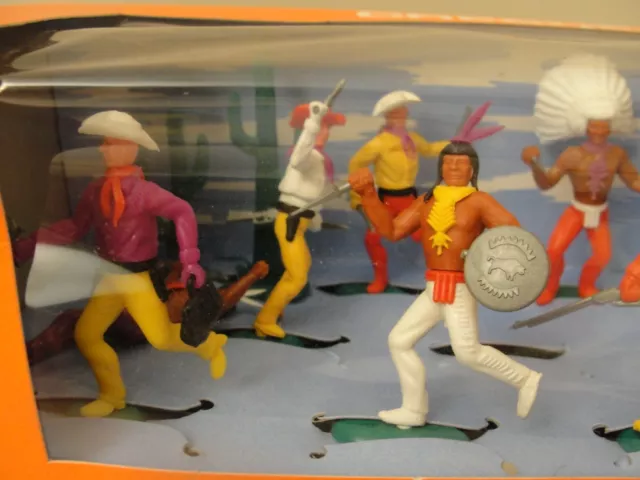 1960'S Crescent Movables Cowboys & Indians 904  New Old Stock Boxed 2