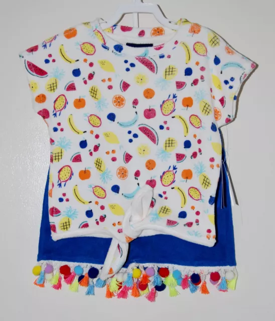 NWT Andy & Evan Toddler Girls Blue Summer Fruit 2pc Toweling Terry Short Set 3T