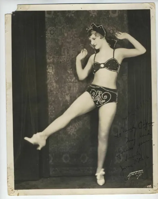 burlesque striptease autograph rare photo signed showgirl 1920 s JANE VITALE