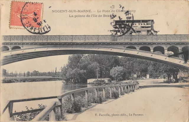 Cpa 94 Nogent Sur Marne / Le Pont De Champigny / Pointe De L'ile De Beaute