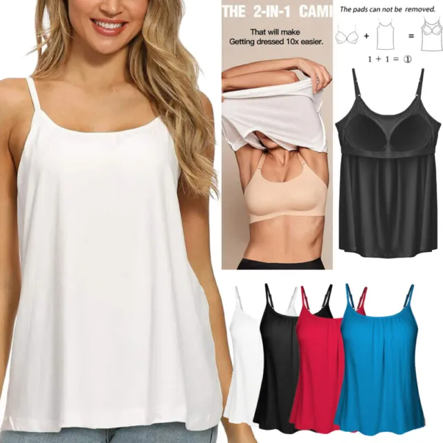 Womens Plus Size Cami With Built In Bra FOR SALE! - PicClick UK