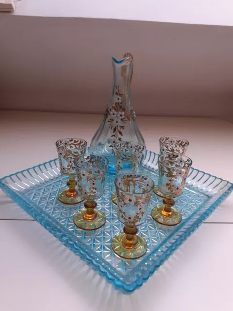 Service A Liqueur Georges Sand Verre  Émaillé