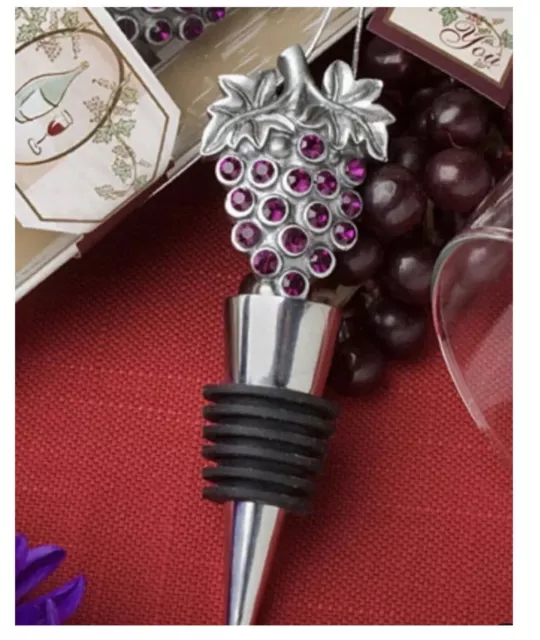 Vineyard wine bottle stopper cork purple red grapes Prosecco drink gift (D2G)