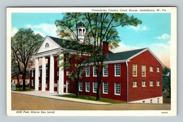 Lewisburg WV-West Virginia, Greenbrier County Courthouse Vintage Postcard