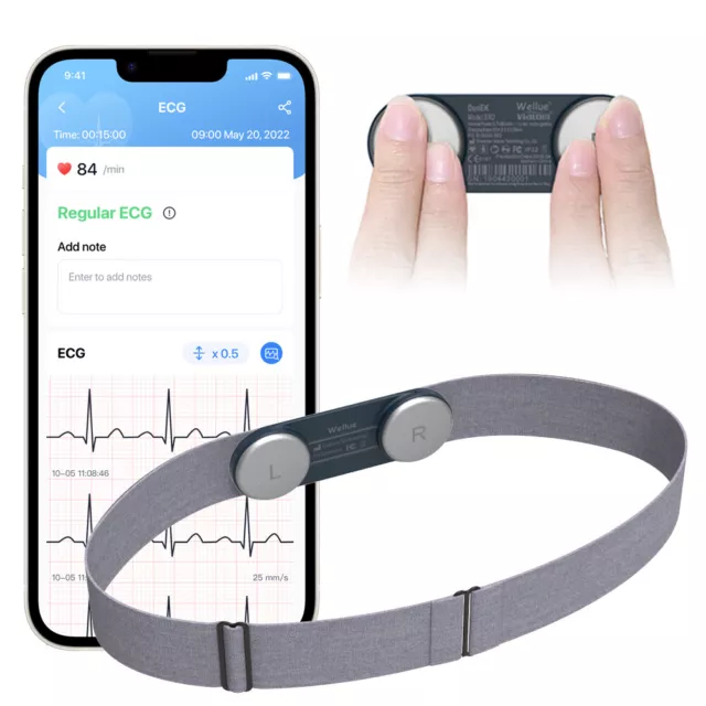 Mobile ECG EKG Heart Monitor Smartphone compatible free App 15min ECG Recordding