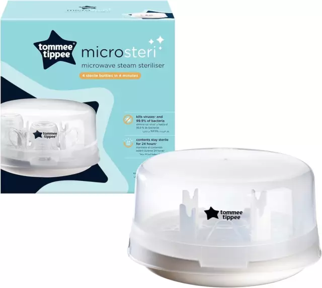 Tommee Tippee Micro-Steam, Microwave Steam Steriliser, Holds 4 Bottles