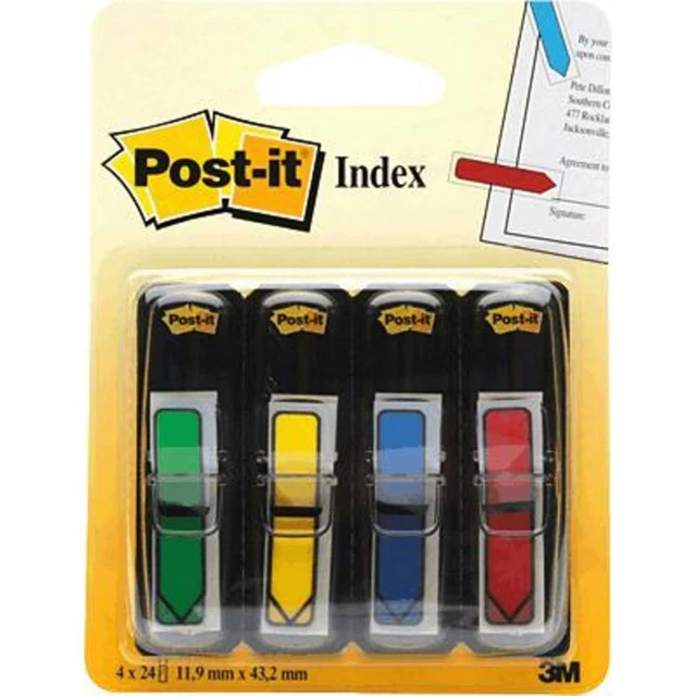 96er Multipack Post-it Haftmarker 7000144924 4 Block/Pack. Rot, Gelb, Grün, Blau
