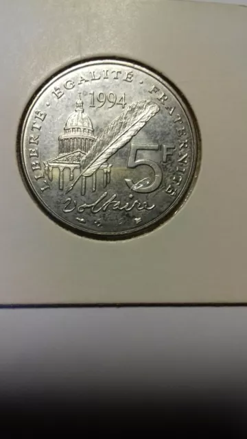 pièce de 5 francs 1994 TTB VOLTAIRE