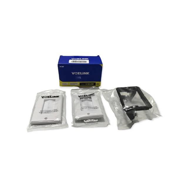 Single Brush Wall Plate Cable Pass Home Theater Systems White (2-Pack) Z5