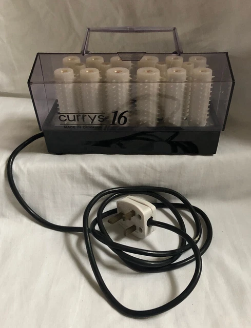 DE COLECCIÓN Curry's 16 Rodillos de Cabello Calentado Riza Rodillos de Cera FUNCIONANDO