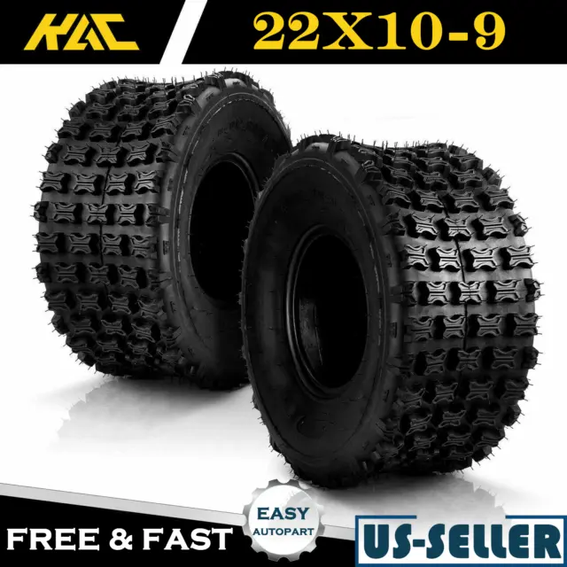 Pair of 2, 22x10-9 22x10x9 Quad ATV All Terrain AT 6 Ply Tires A027 KAC NEW USA