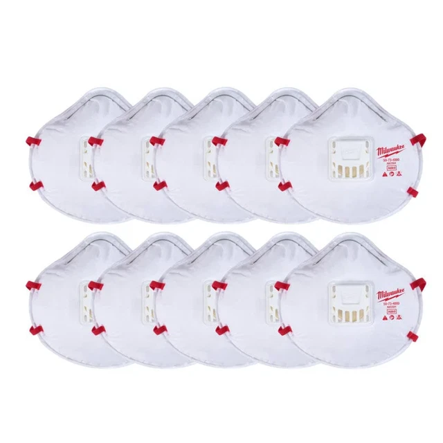 Milwaukee N95 Respirator Valved White 10 pk