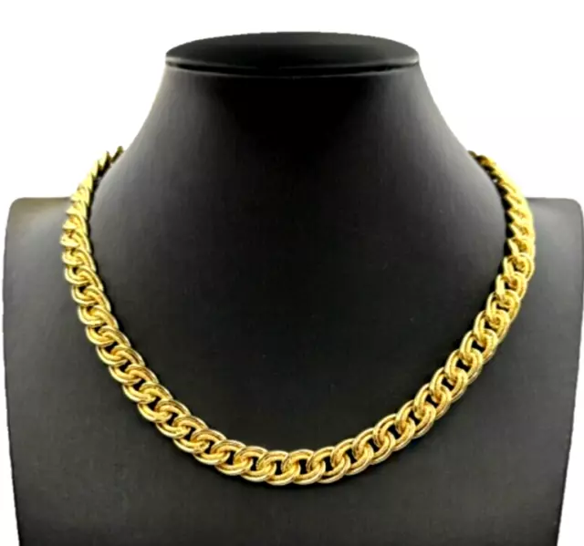 Collar Collier UNOAERRE de Oro Amarillo Macizo 18K Vintage '80 Made in Italy