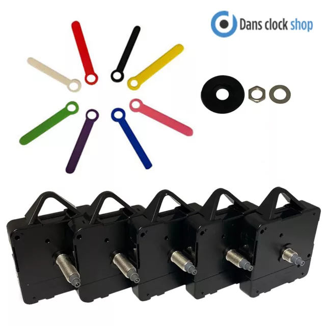 New Quartz Clock Repair Kit Movement Mechanism Motor & Coloured Hands & Fittings