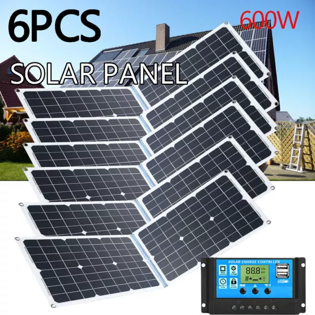 Solar Panel 600W/200W kit battery Charger Controller Caravan Boat Flexible RV