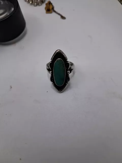 Vintage Navajo Sterling Silver And Turquoise RING