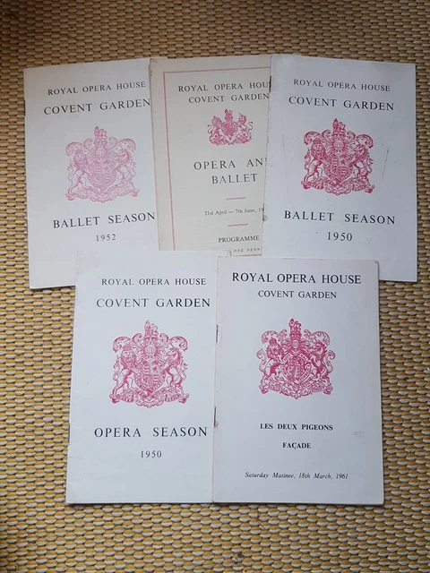 ROYAL OPERA HOUSE Covent Garden 5 X Programmes 1950 - 61 Ballet & Opera ...