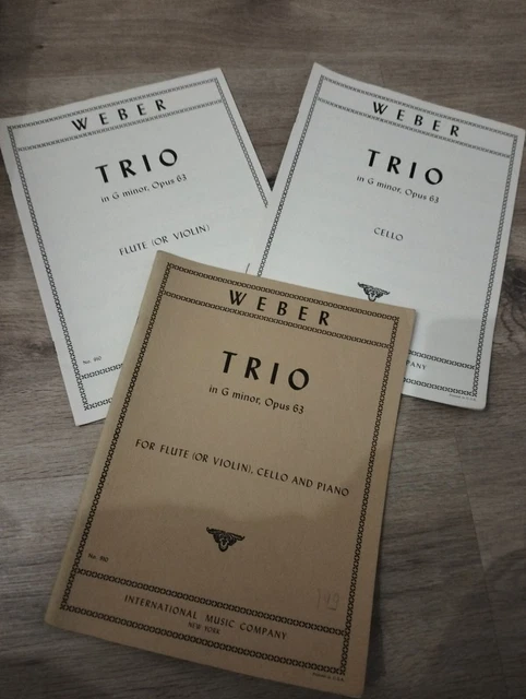 Weber - Trio flûte (violon), violoncelle et piano - International music company