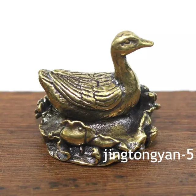 Brass Duck Figurine Statue Home Office Table Decoration Animal Figurines Toys