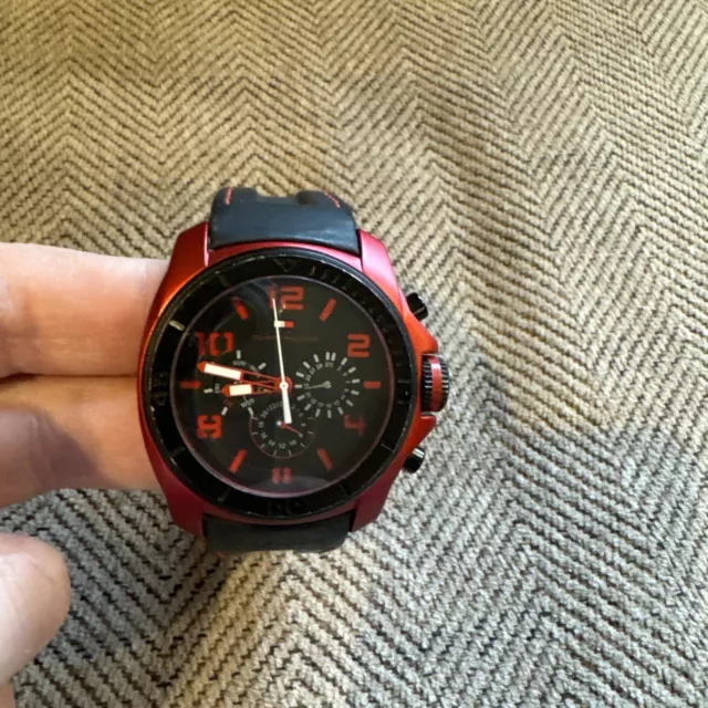 Tommy Hilfiger Men’s Watch Red/ Black Band