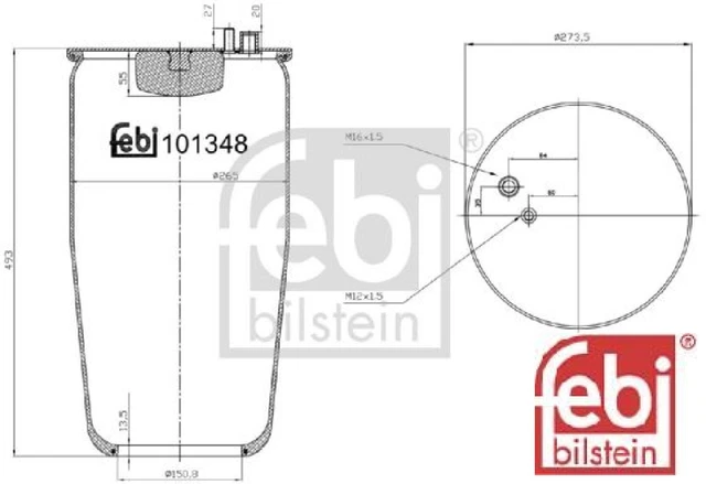 febi bilstein 101348 Federbalg für Luftfederung