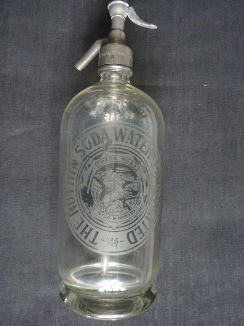 ANTIQUE VINTAGE GLASS Soda Syphon THE RUTHIN SODA WATER COM.py LIMITED ...