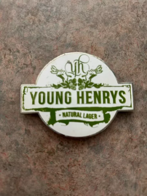 Beer Tap Badge Decal Metal Young Henrys Natural Lager Top Topper