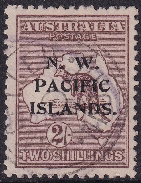 Nauru 1919 Overprint. 2/-Brown Roo with NWPI, 3rd wmk. Used. SG 115, CV £38