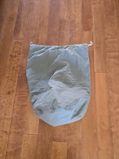 Vintage Heavy Duty  Canvas Green Military Large  Laundry Bag.