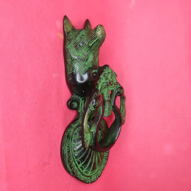 Dog Shape Vintage Antique Repro Door Knocker Handmade Brass Fox Design Door Bell