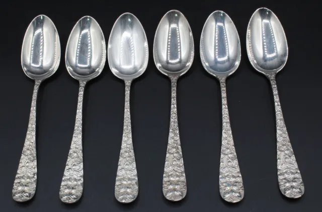 6 Vintage Baltimore Rose by Schofield Sterling Silver Serving Spoon No Mono