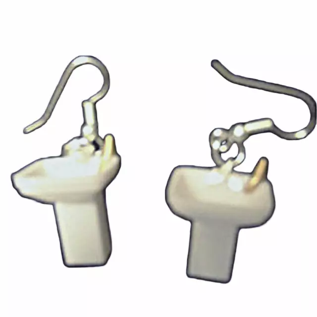 Funky Bathroom Fixture KITCHEN SINK EARRINGS Funny Novelty Plumber Charm Jewelry