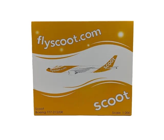 1:200 Scale flyscoot.com scoot Airlines Boeing 777 - 212ER Model Plane NEW Rare