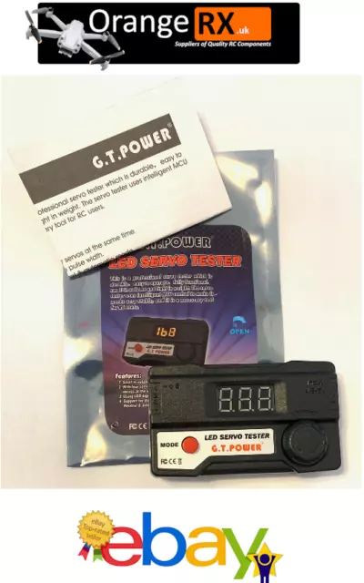 GT Power Servo Tester LED Digitale da 1 a 4 servo Lettura PWM in tempo reale arancioneRX