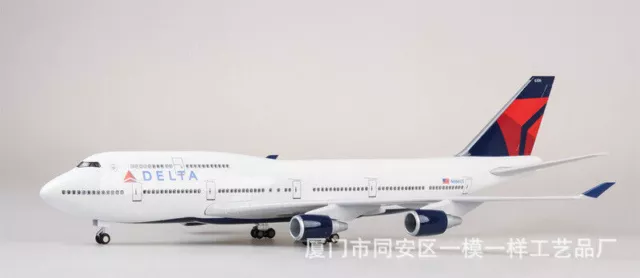 1/150 Delta Airline Boeing 747 Airplane Passanger Plane w/Sound LED Light Model