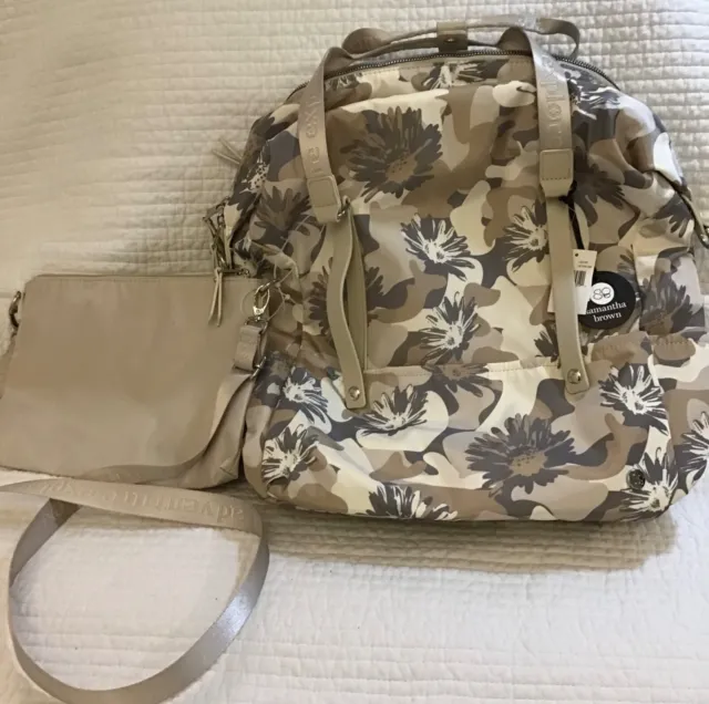 Samantha Brown To Go “4 Ways To Wear” Backpack &  Crossbody Tote - Floral Camo 2