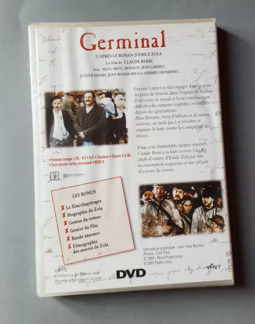 DVD GERMINAL - RENAUD / MIOU MIOU / Jean CARMET / Gérard DEPARDIEU - BERRY -NEUF 2