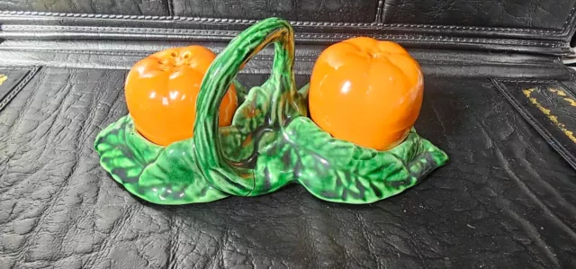 Vintage Novelty L&H Foreign Ceramic Salt & Pepper Cruet Set - Tomatoes